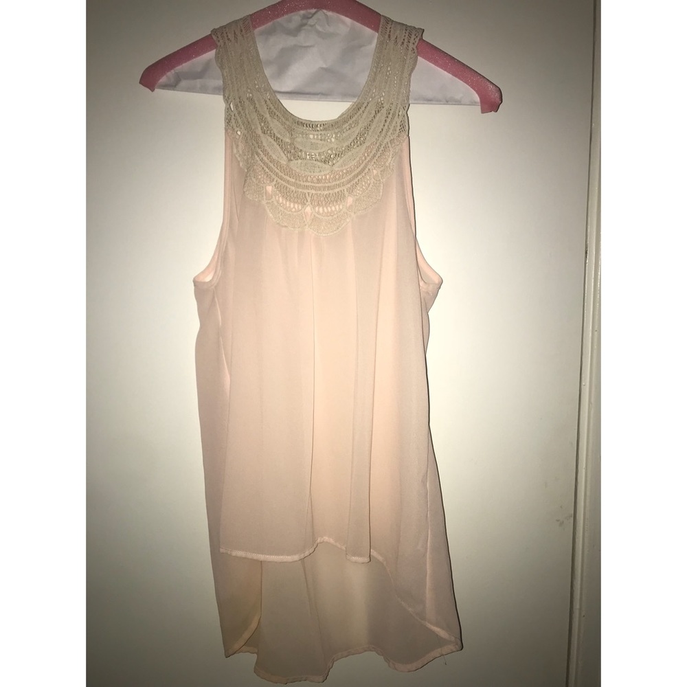 Pink lace tank top